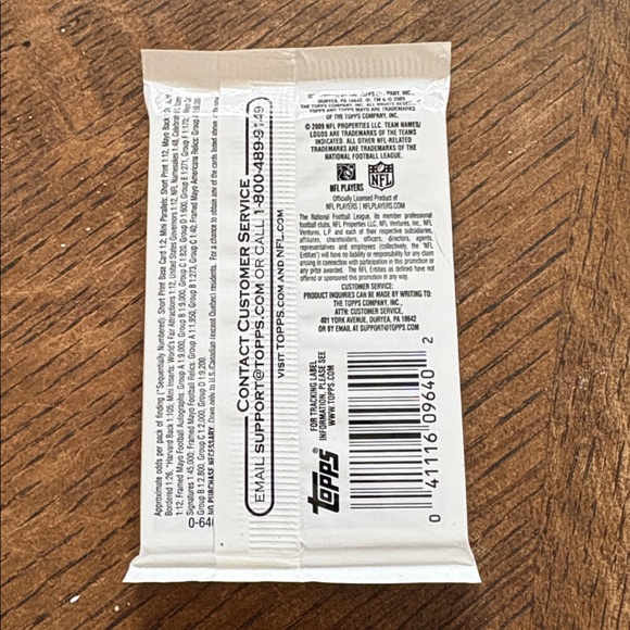 (1) 2009 Topps Mayo's Cut Plug 2009 Football Pack **HOT PACK** Game used - Picture 2 of 2